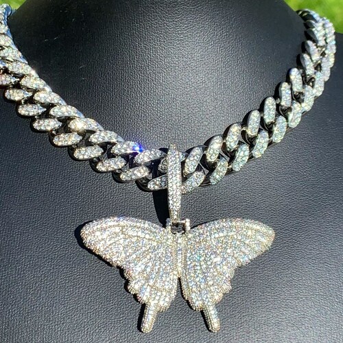 Butterfly Necklace Butterfly Cuban Link 