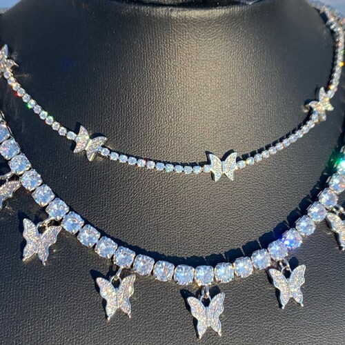 Butterfly Tennis Chain Necklace Set 