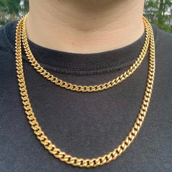 Gold Cuban Chain 7mm Cuban Link Chain 