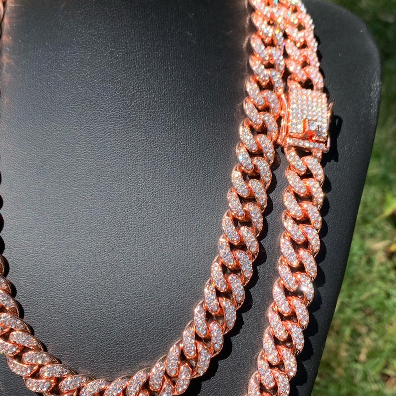 Butterfly Choker Cuban Chain Rose Gold 14mm Cuban Link Chain Butterfly Necklace Butterfly Chain Butterfly Cuban Chain
