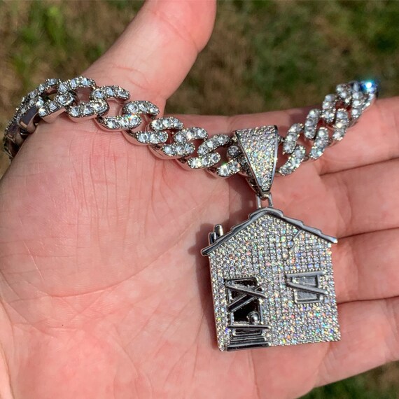Trap House Pendant Choker Cuban Link 