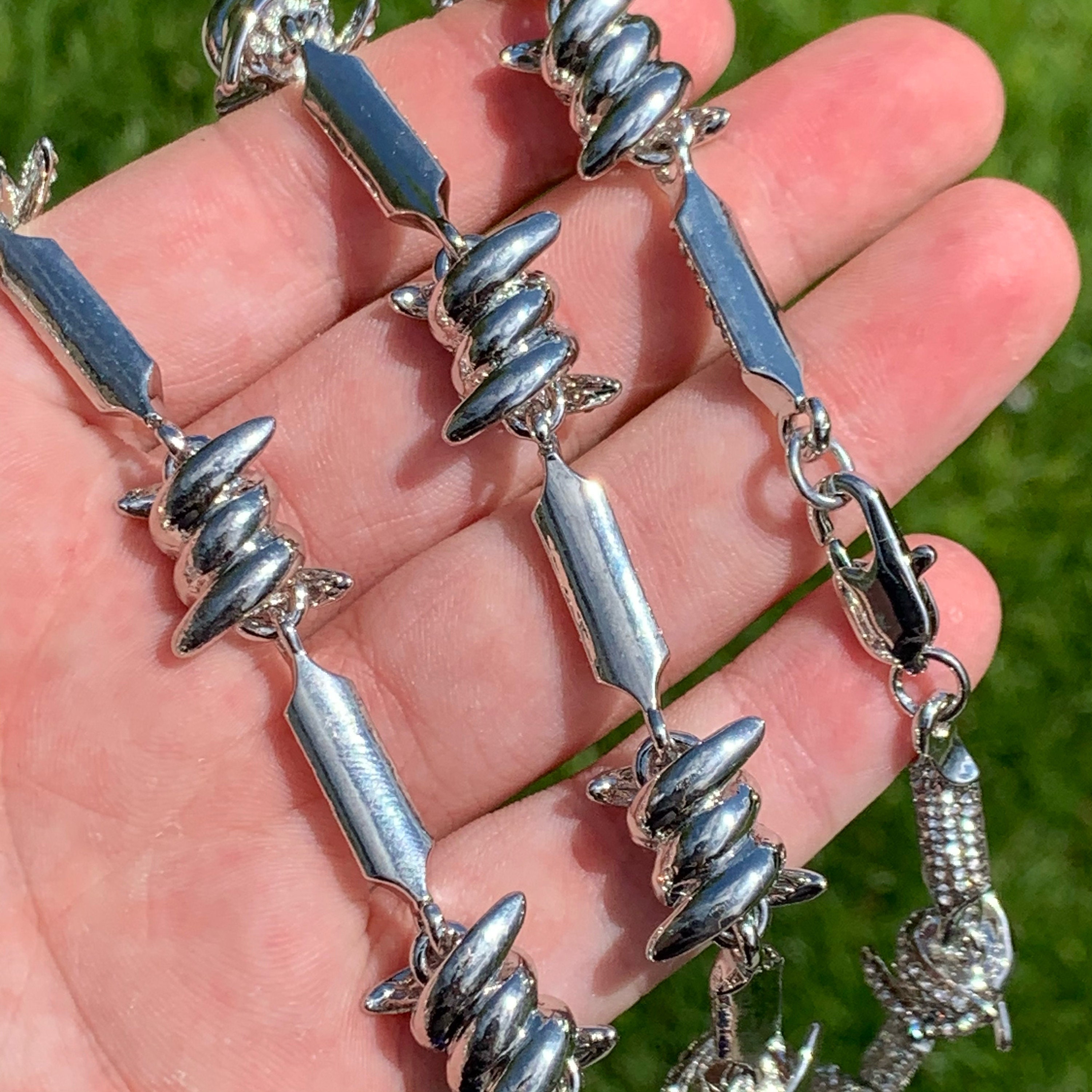 Barbed Wire Choker Barbed Wire Necklace Barbed Wire Chain Etsy