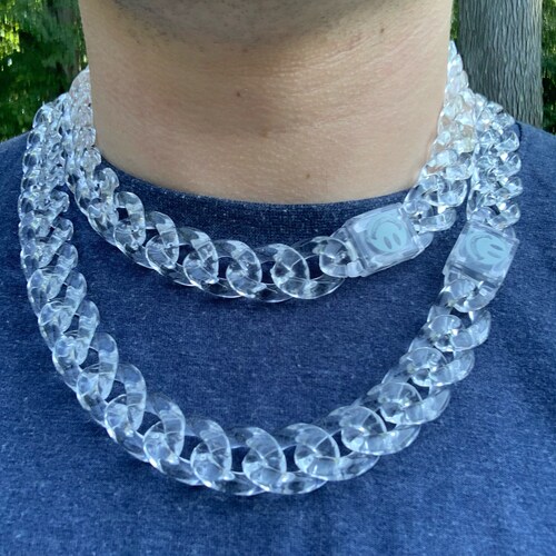 Cuban Link Chain Acrylic Necklace Clear 