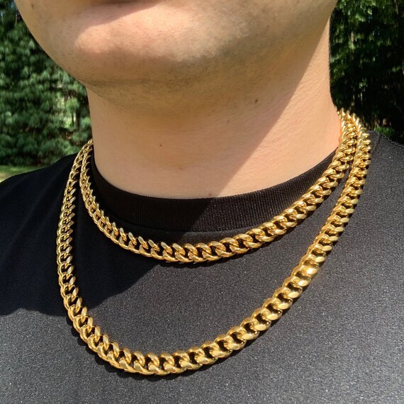 9mm Gold Cuban Chain Cuban Link Chain 