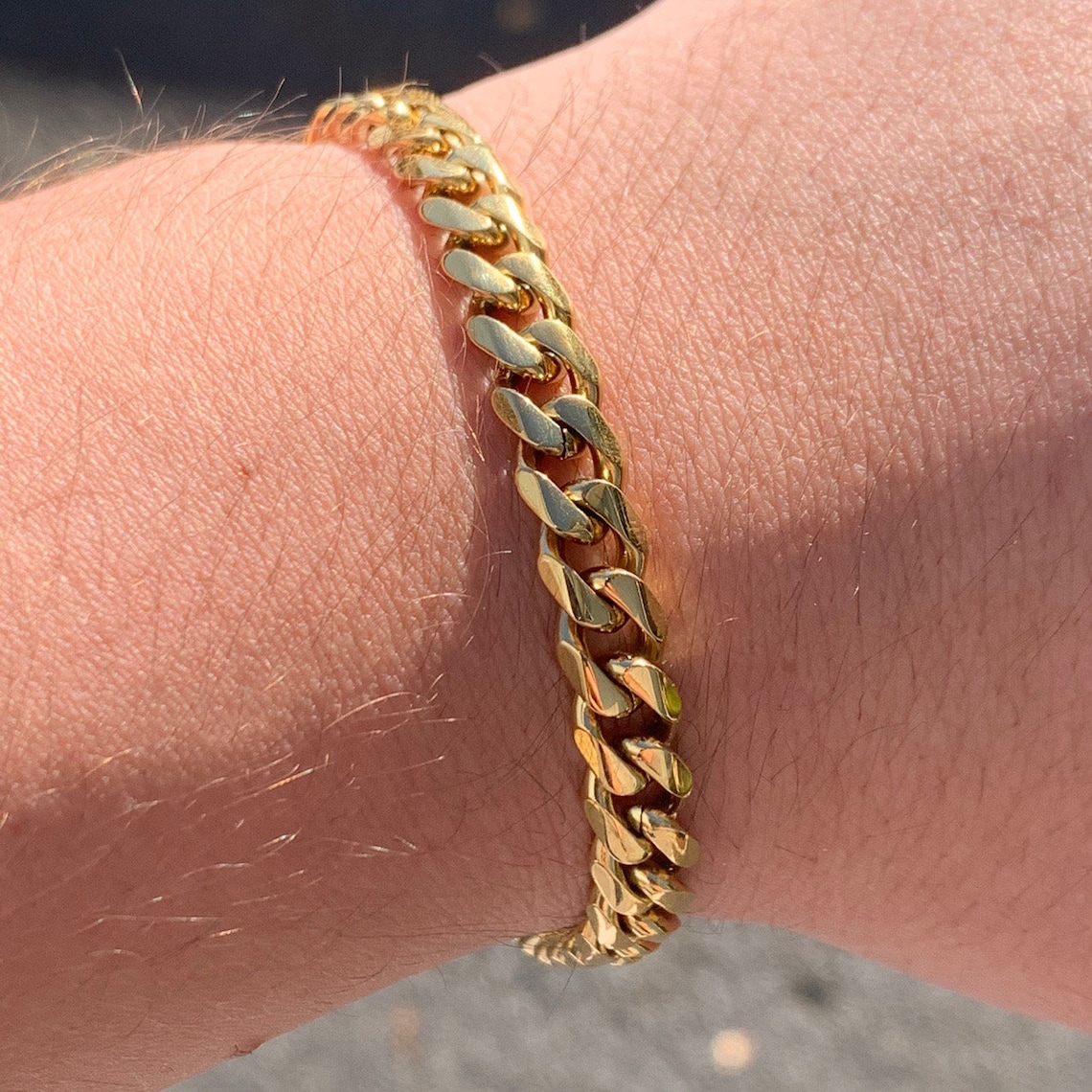 7mm Cuban Link Bracelet Gold Cuban Bracelet Cuban Bracelet Etsy