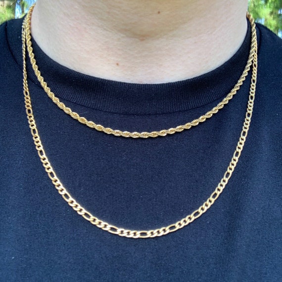 Figaro Chain Rope Chain Necklace Set 