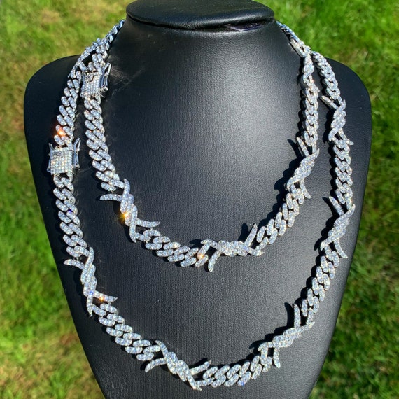 Iced Cuban Link Chain Bracelet Iced Out 