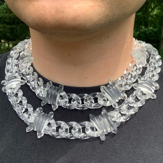Cuban Link Chain Barbed Wire Necklace 