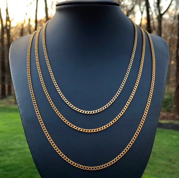 3mm Gold Micro Cuban Chain Cuban Link 