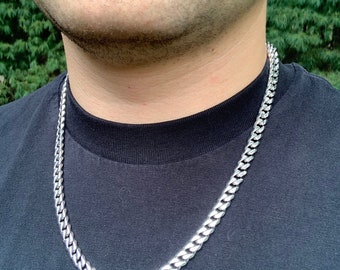 Silver Cuban Link Chain 7mm - Etsy 