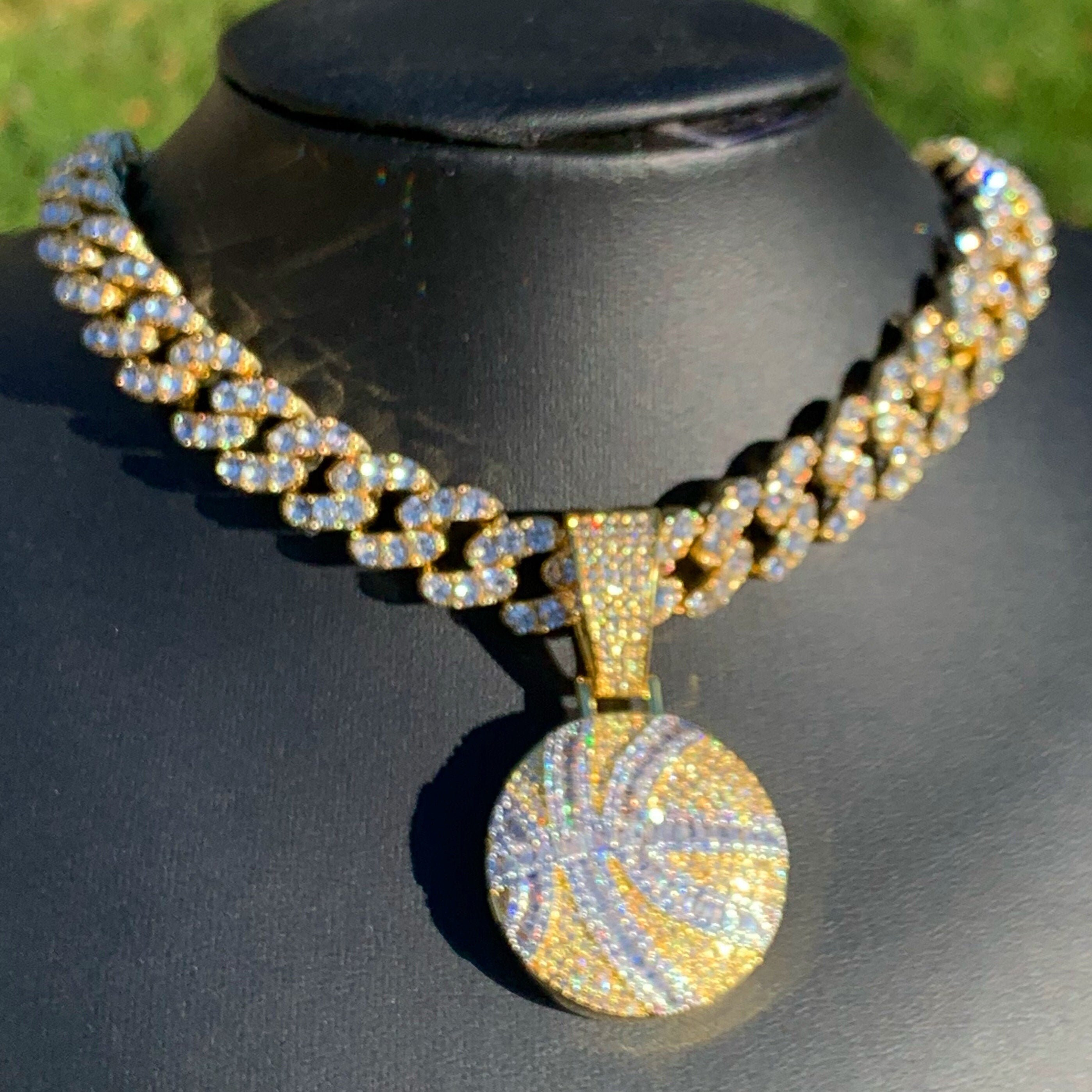 Iced Cuban Link Chain With Basketball 