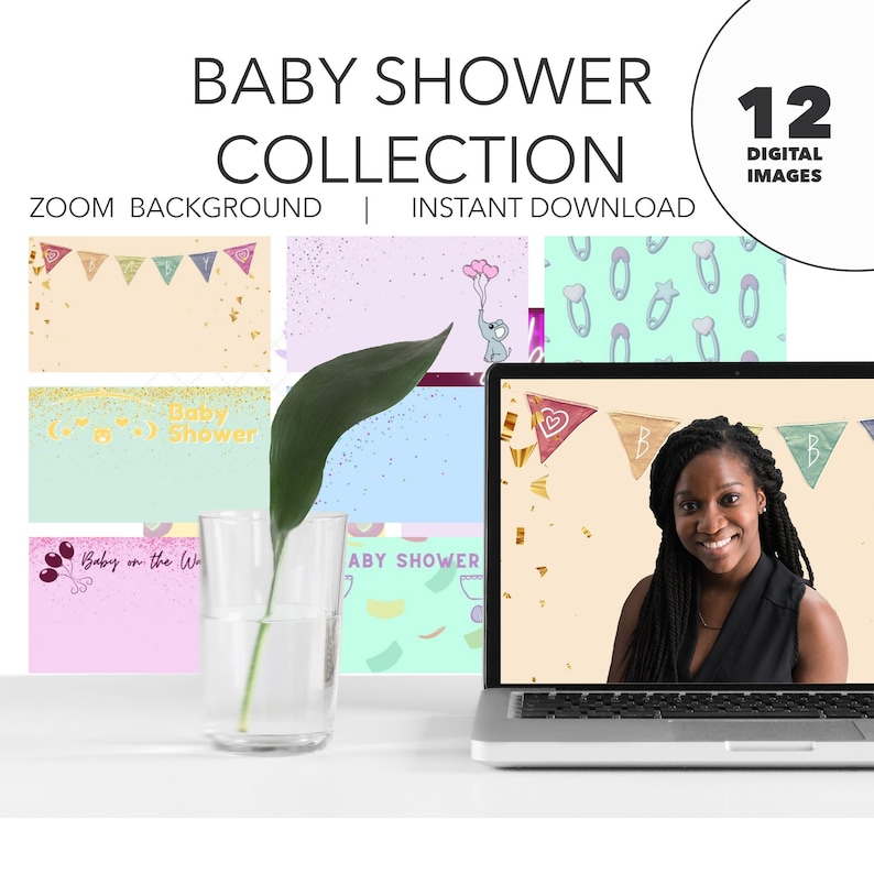 Zoom Background, Baby Shower Collection, Mom to Be Online Party
