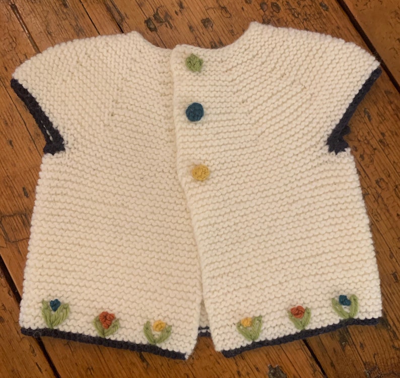 Spring Flowers Handknit Baby Topper
