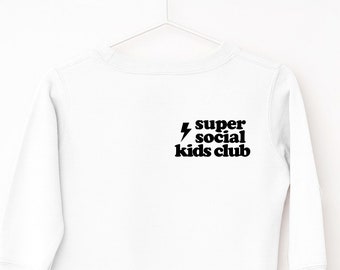 Super social Kids Club, Cool hoodie for toddlers, Anti Social Moms club, Cool kids shirt, toddler gift 2 year old, kids sweatshirt