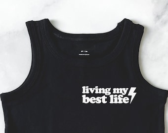 Living my best life, tank tops for kids, boys summer clothes, girls summer shirt, girls summer outfit, kids summer outfit