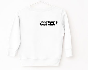 Long hair boys Club, Cool hoodie for toddlers, Anti Social Moms club, Cool kids shirt, toddler gift 2 year old, kids sweatshirt