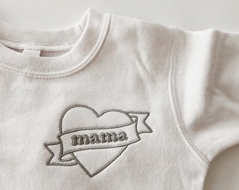 Mama, embroidered crewneck, custom embroidered sweatshirt, embroidered hoodie, crewneck sweatshirt embroidered, vintage kids clothes