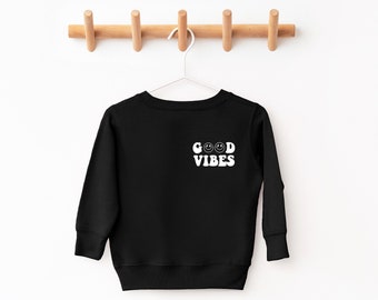 Chemise Good Vibes, Cool kids club, sweat-shirt pour tout-petits, pull pour tout-petits, Vêtements pour enfants cool,