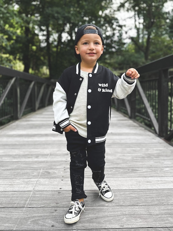 Wild and Kind Kids Varsity Jacket Kids Letterman Jacket Cool Kids Clothes Etsy Canada