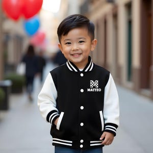 Checkered monogram, Kids Varsity jacket, Kids Letterman jacket, Cool kids clothes, Customized kids jacket, personalized kids sweater