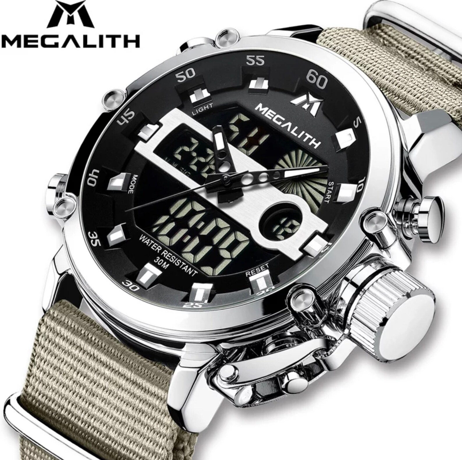 Megalith Tactical Military Style Waterproof Dual Display Watch Etsy