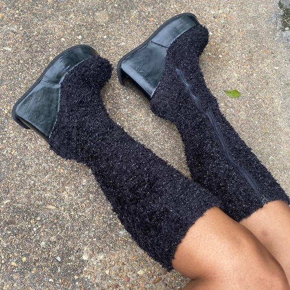 Vintage 90s Luichiny platform wedge boots