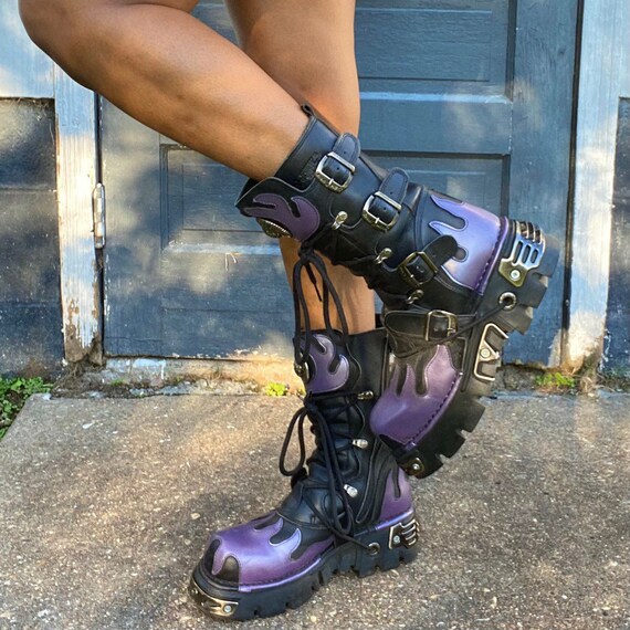 SOLD! Rare New Rock flame platform boots
