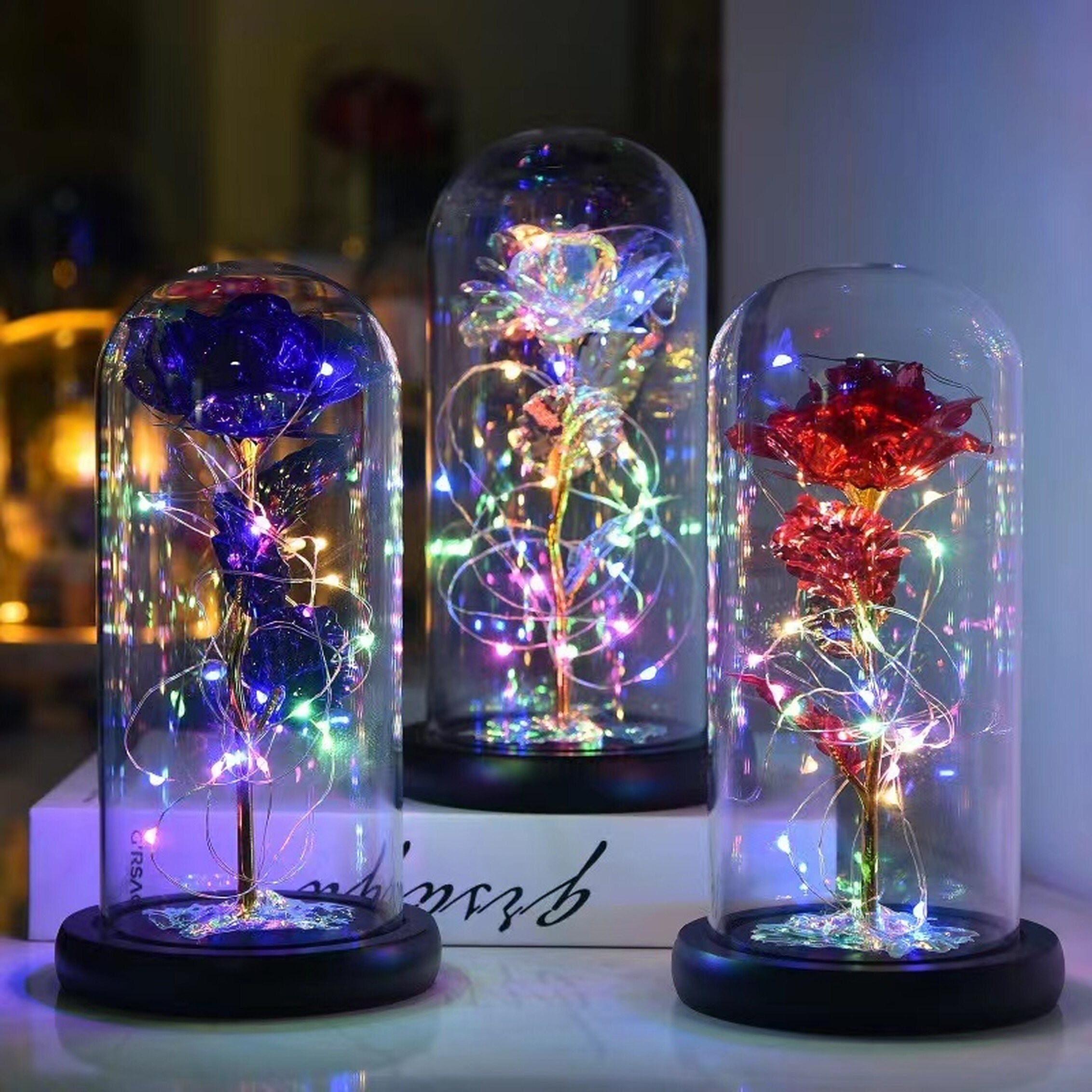 Beauty and the Beast Princess Belle Light Up Enchanted Rose in Glass Dome Lamp Beauty and the Beast Princess Belle Light Up Enchanted Rose in Glass Dome Lamp