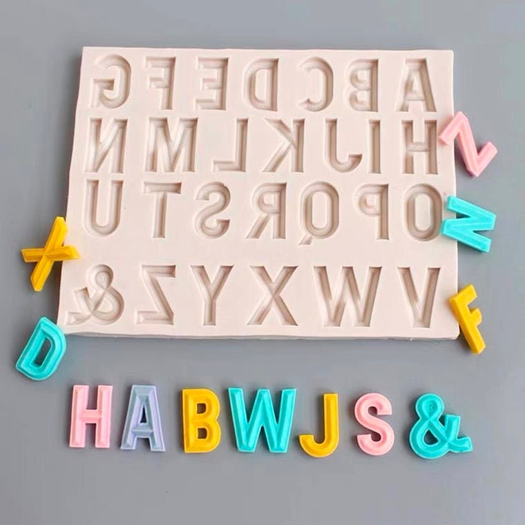 26 Large Uppercase Alphabet Letter Silicone Mold Bakeware Chocolate Cake  Pastry Candy Ice Butter Soap Making Homemade Mould Tray Food Craft 