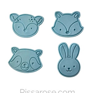 Woodland animal Cookie Cutter Stamp Deer Fox Raccoon Rabbit Safari Jungle
