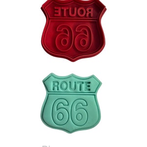Route 66 shaped cookie cutter stamp