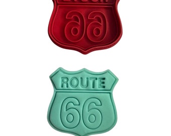 Route 66 shaped cookie cutter stamp