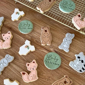 Woodland theme animals cookie cutter Rabbit bear fox raccoon owl squirrel hedgehog