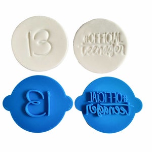 Number 13 Thirteen #Official Teenager cookie stamp 13th birthday embosser