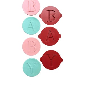 Classic Captial Alphabet Cookie Debosser Mini Cupcake Raised up letter Birthday Valentines day