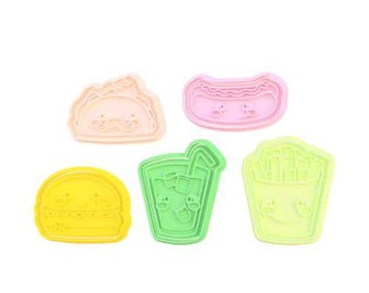 Fast Food Cookie Cutter Stamp Taco Hotdog Burger Soda Fries