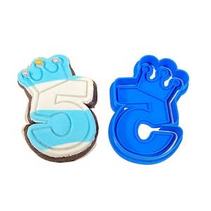 Crown number cutter and embosser - Prince/Princess birthday cookie