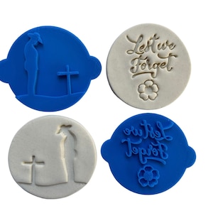 Veterans Cookie Stamps Fondant Embosser - Lest we forget poppy Soldier