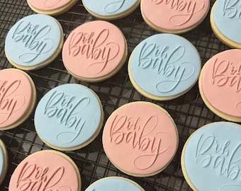 Débossage de tampons en forme de biscuit Oh Baby en relief pour baby shower