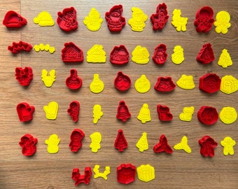 Mini xmas cookie cutter fondant embosser cupcake topper advent calendar Santa DIY Tools Clay Soap PYO