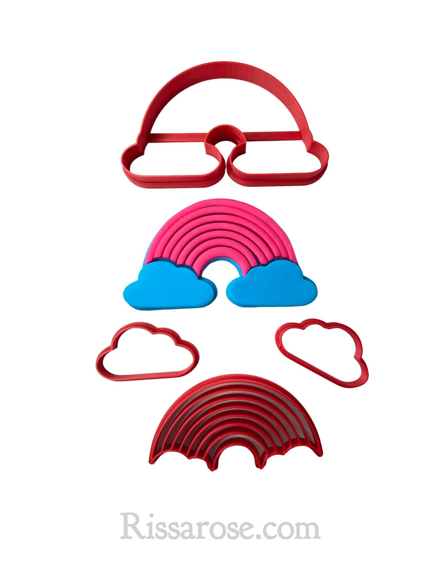 SUPERFINDINGS Fondant Ausstecher Set – 9 Stück, Regenbogen & Wolken, Für Kekse & Kuchen-Deko