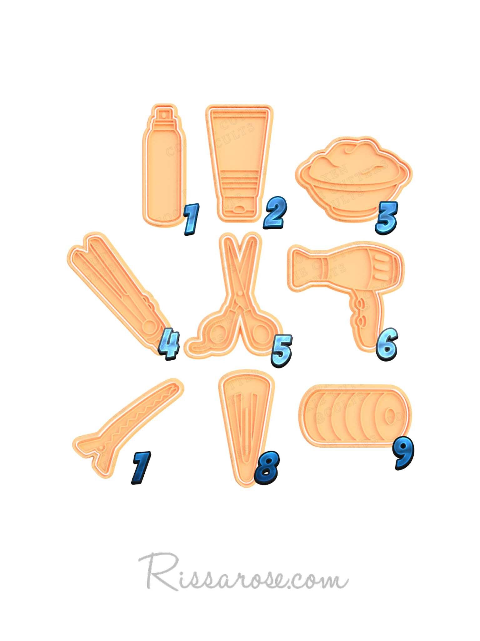Hairdresser Hair Salon Cookie Cutter Stamp Hair Dyer Hair Etsy