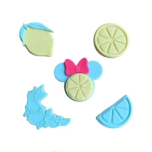 Lemon theme cookie cutter embosser half slice full slice baby shower