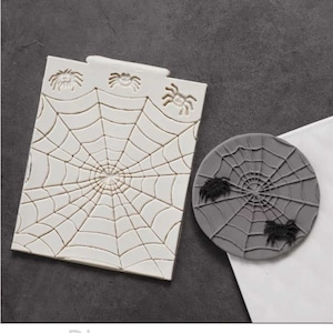 Halloween silicone mould Spider spiderweb web texture