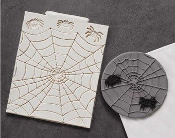Halloween silicone mould Spider spiderweb web texture