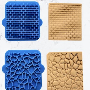 Brick Rock Pebble stone Texture cookie stamp clay stamp fondant embosser