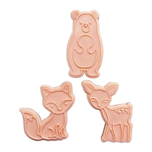 Woodland theme animals cutter debosser Rabbit bear fox raccoon squirrel