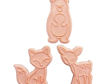 Woodland theme animals cutter debosser Rabbit bear fox raccoon squirrel