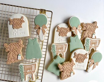 Sello cortador de galletas de vaca Highland, cabeza de cuerpo completo, Mini