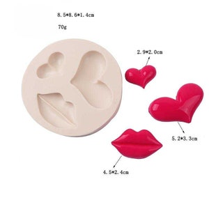 Heart Lip Silicone Mould Cake Fondant Sugarcraft Soap Valentines Theme